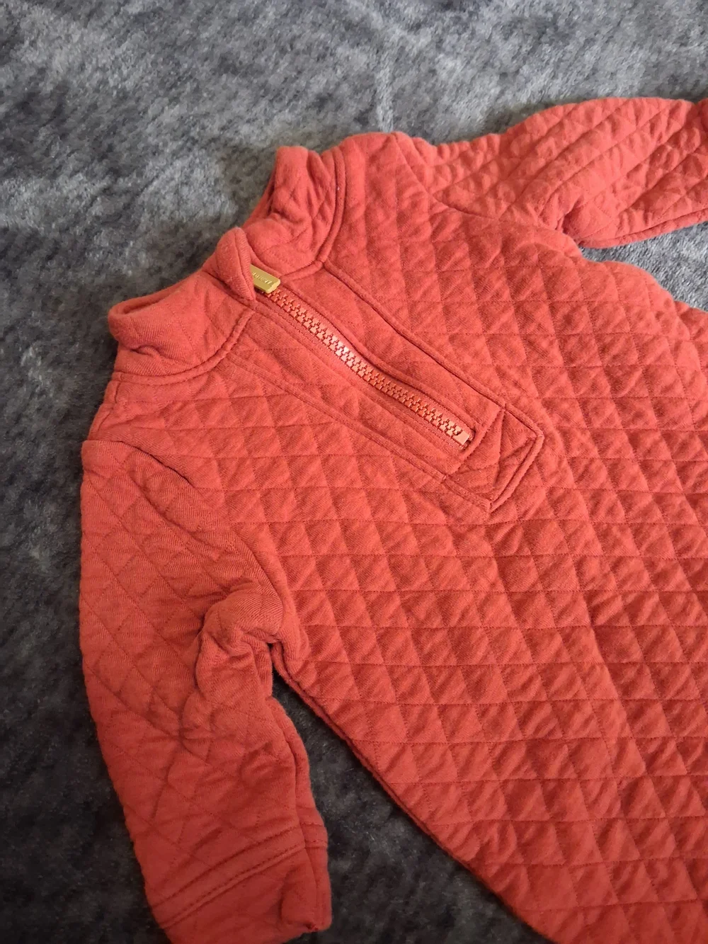 Old Navy Quilted Long-Sleeve One-Piece Rust Orange Baby 0-3